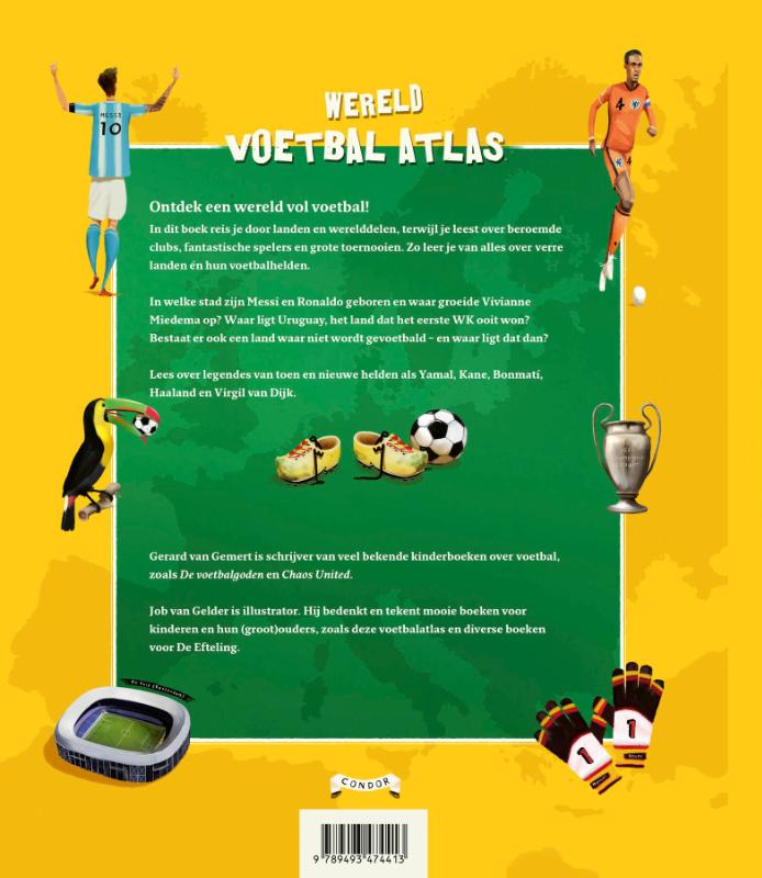 Achterkant van Wereld voetbal atlas
