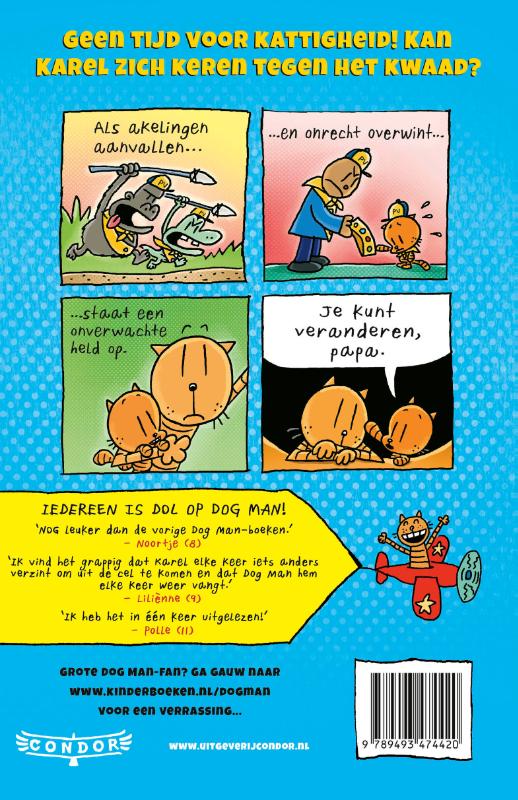 Achterkant van Dog Man en de vlooienkoning