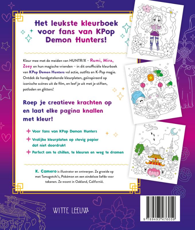 Achterkant van Het leukste kleurboek voor fans van KPop Demon Hunters