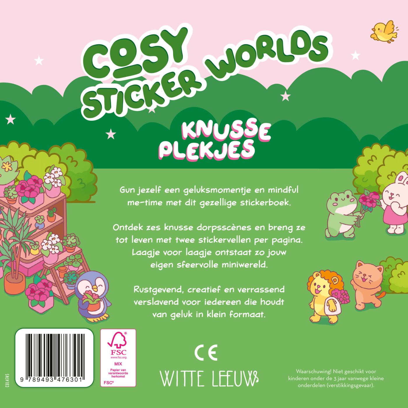 Achterkant van Cosy Sticker Worlds