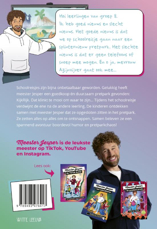 Achterkant van Meester Jesper & de bizarre schoolreis