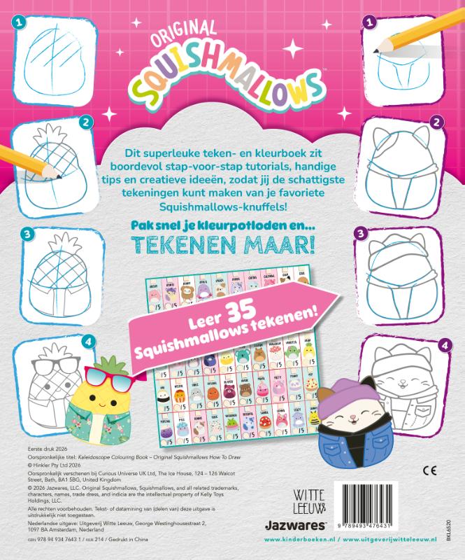 Achterkant van Zo teken je Squishmallows