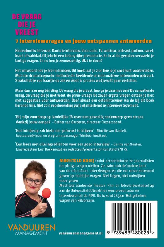 Achterkant van De vraag die je vreest
