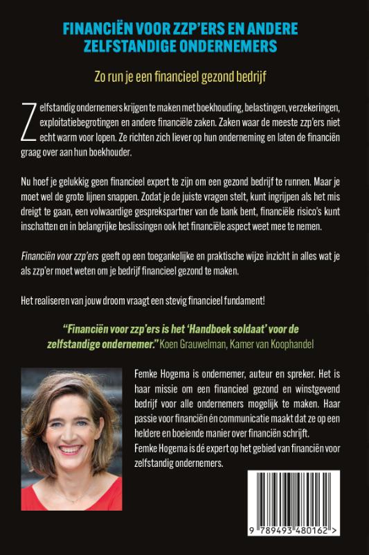 Achterkant van Financiën voor zzp’ers en andere zelfstandig ondernemers