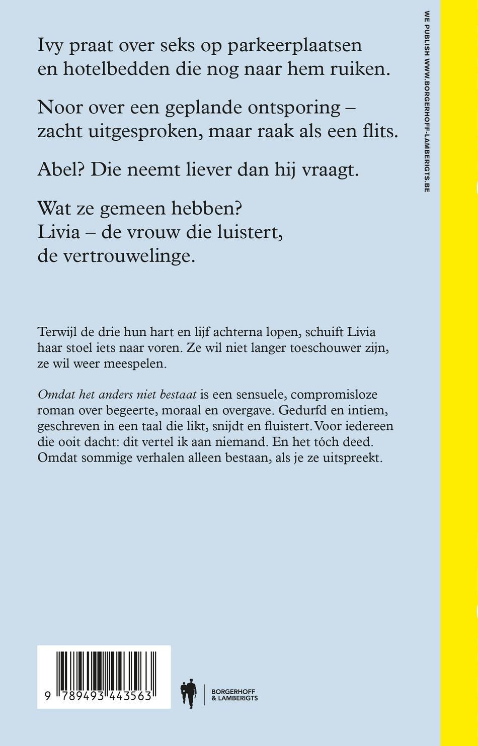 Achterkant van Omdat het anders niet bestaat