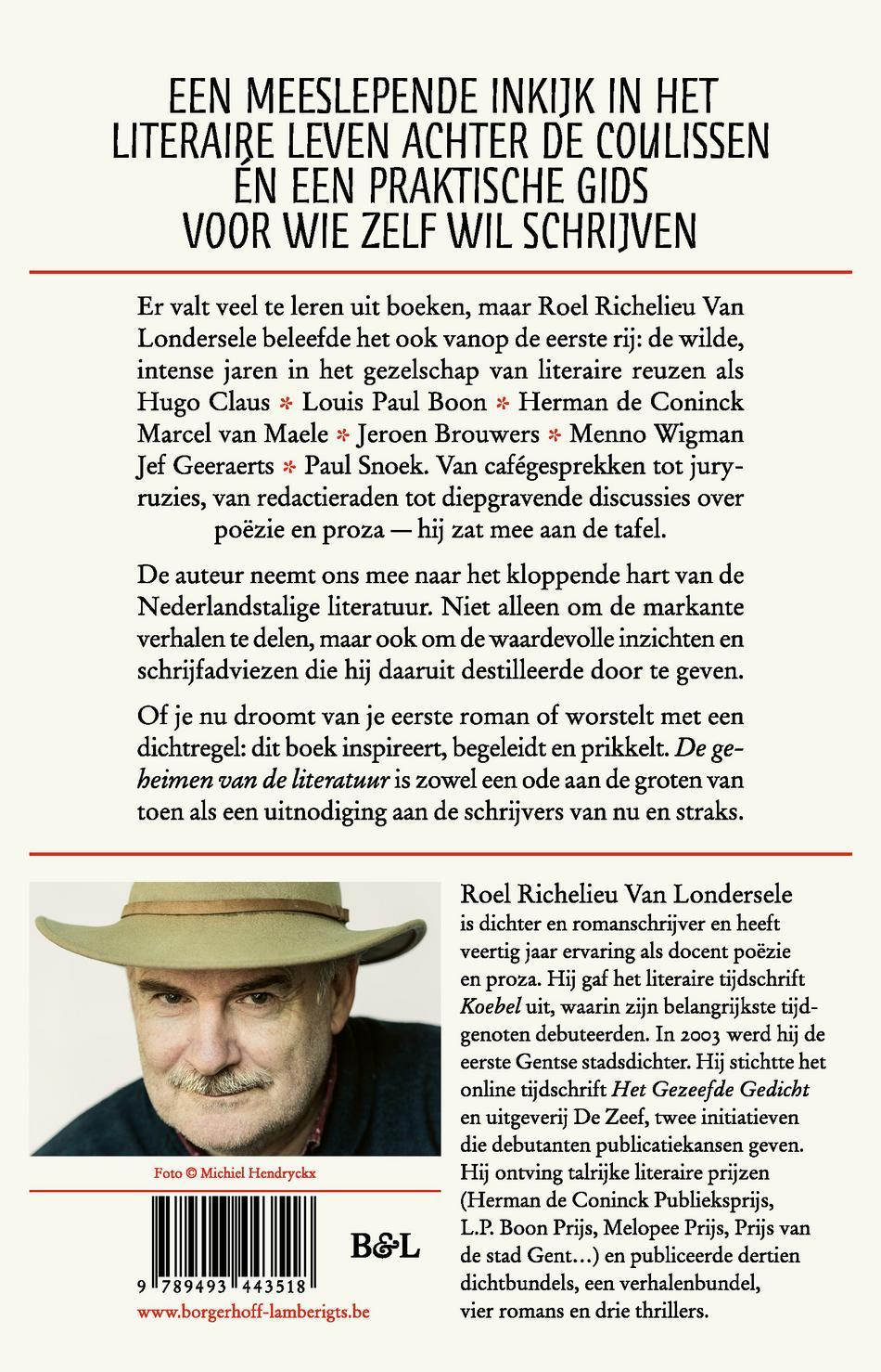 Achterkant van De geheimen van de literatuur