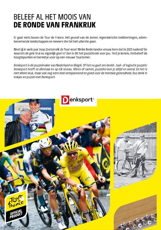 Achterkant van Denksport – Het Tour de France Puzzelboek