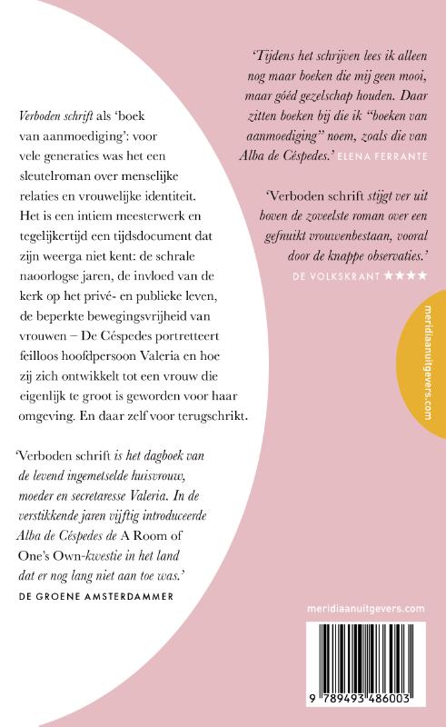 Achterkant van Verboden schrift