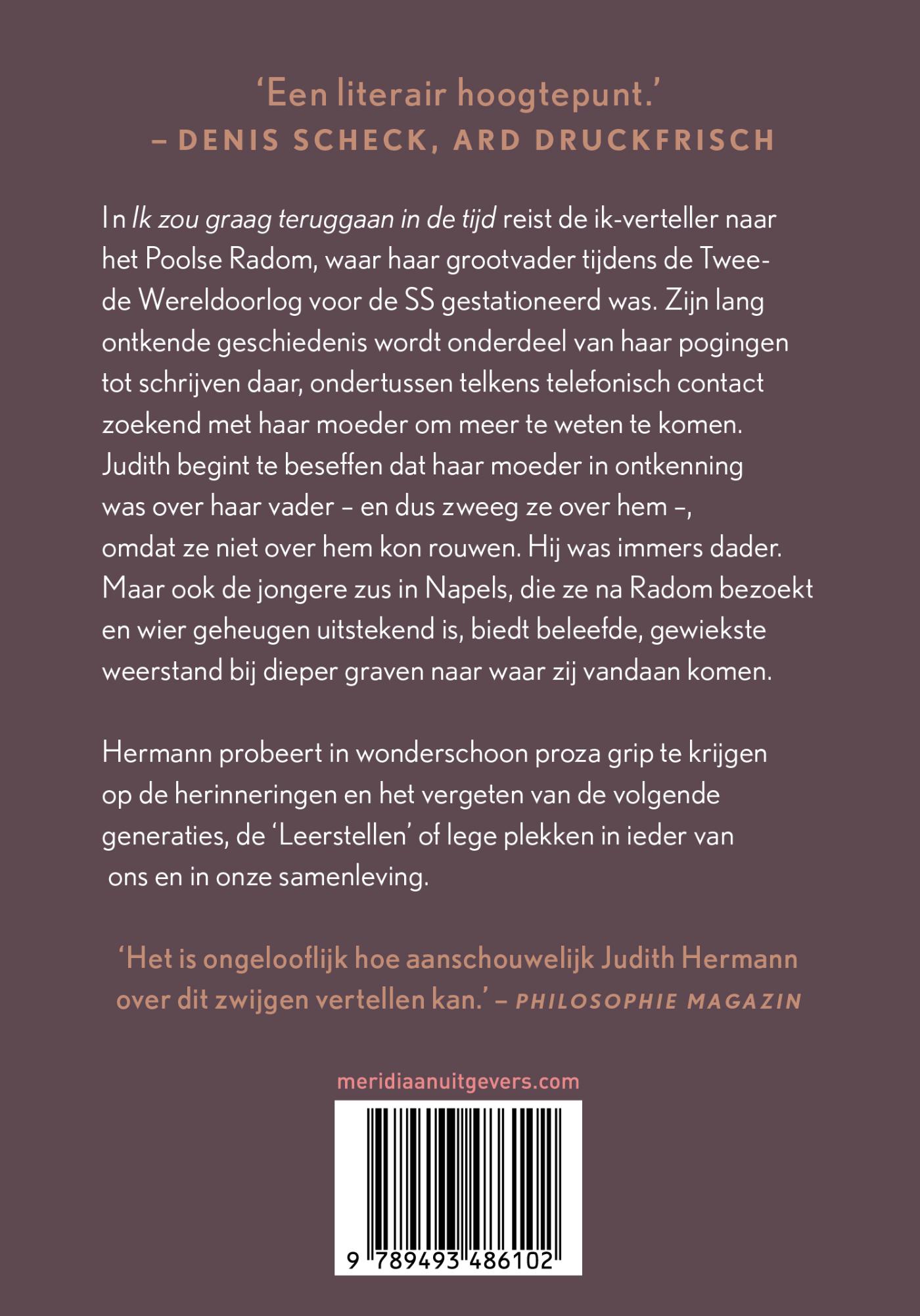 Achterkant van Ik zou graag teruggaan in de tijd