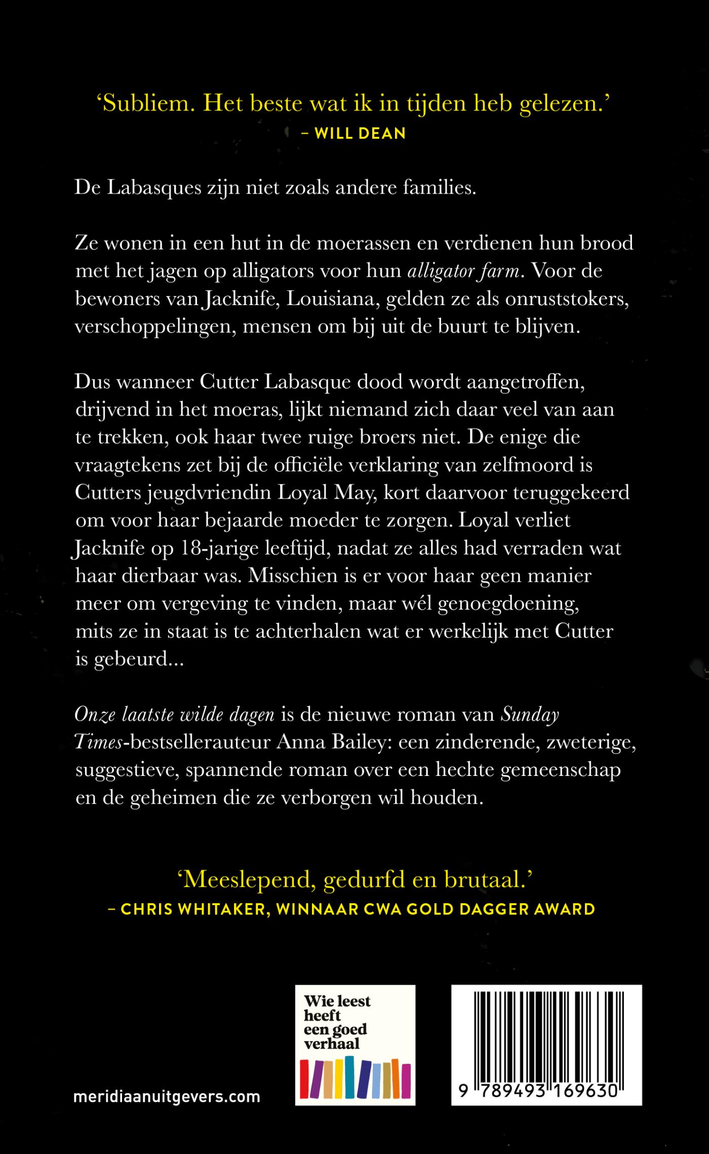 Achterkant van Onze laatste wilde dagen