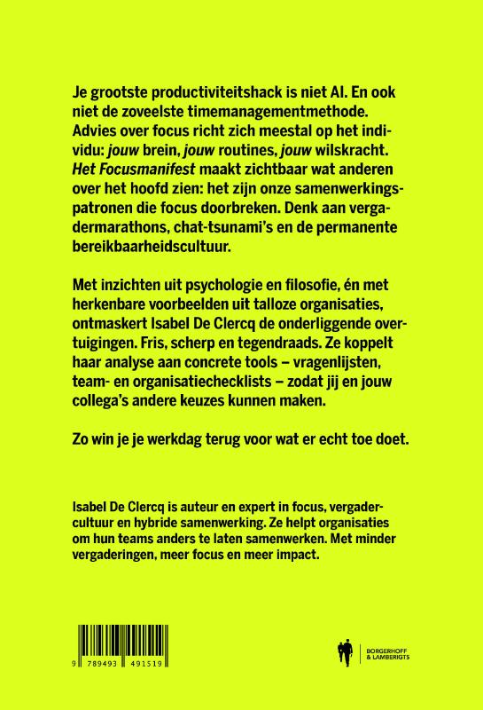 Achterkant van Het focusmanifest