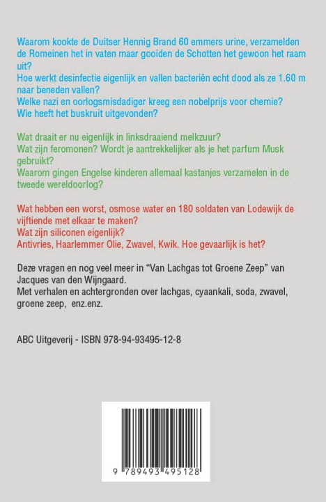 Achterkant van Van lachgas tot groene zeep