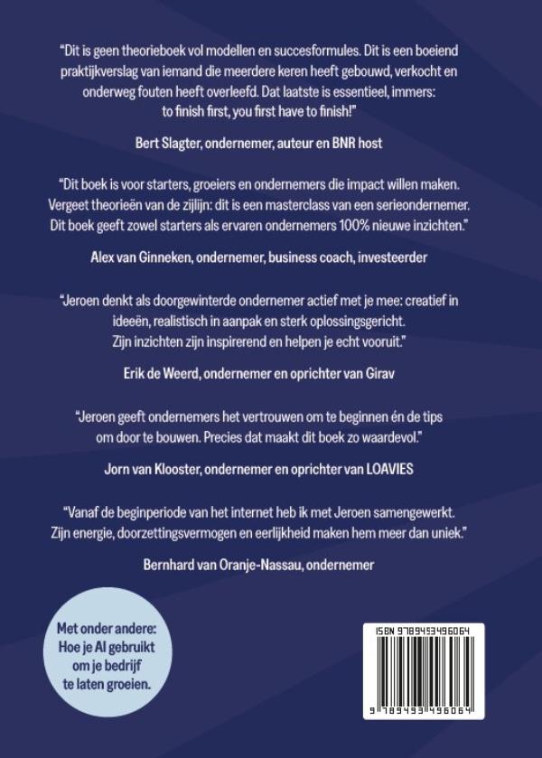 Achterkant van Ondernemen zoals de startup-king