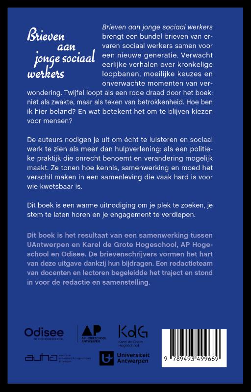 Achterkant van Brieven aan jonge sociaal werkers