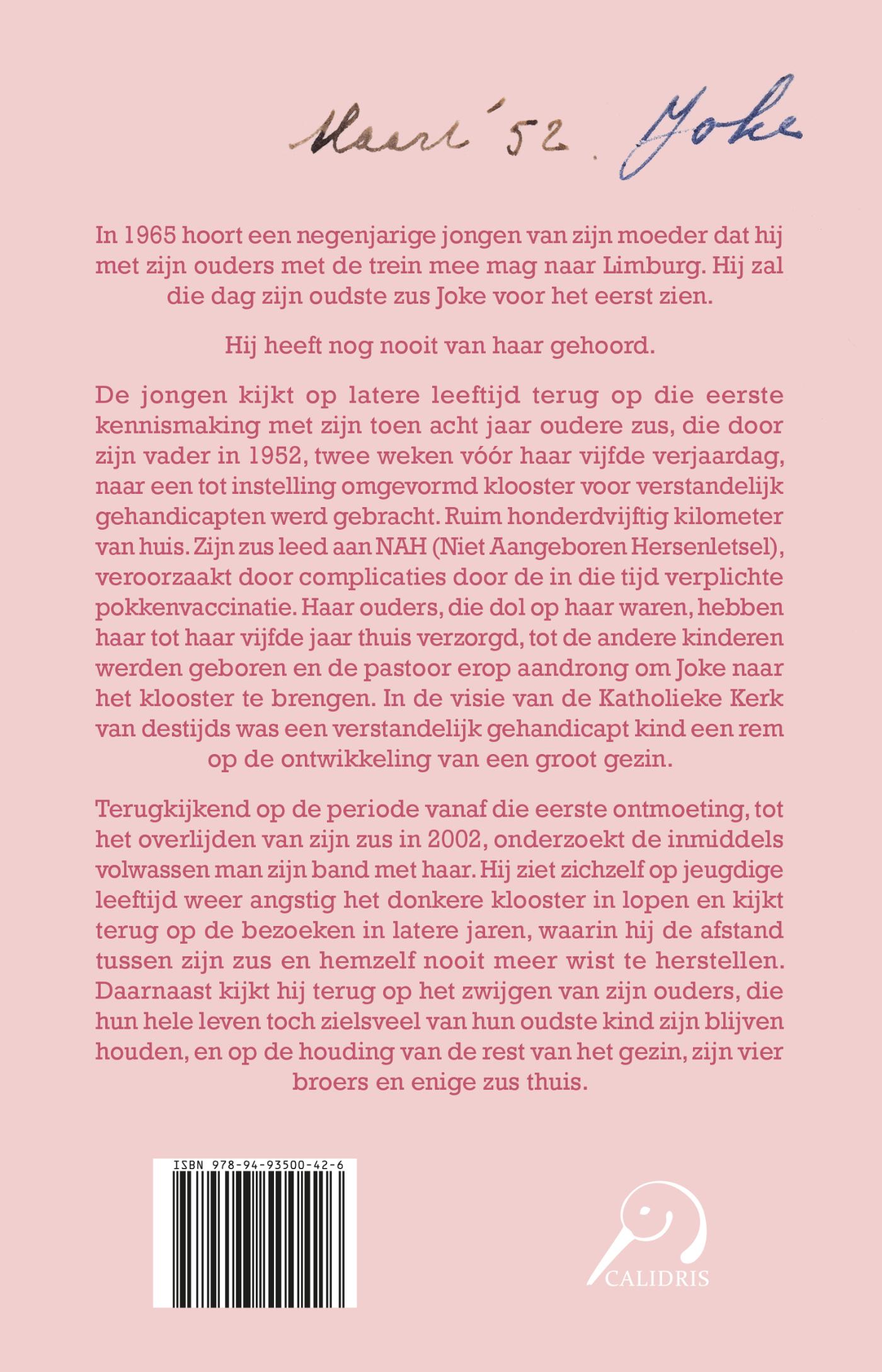 Achterkant van Een zusje ver weg