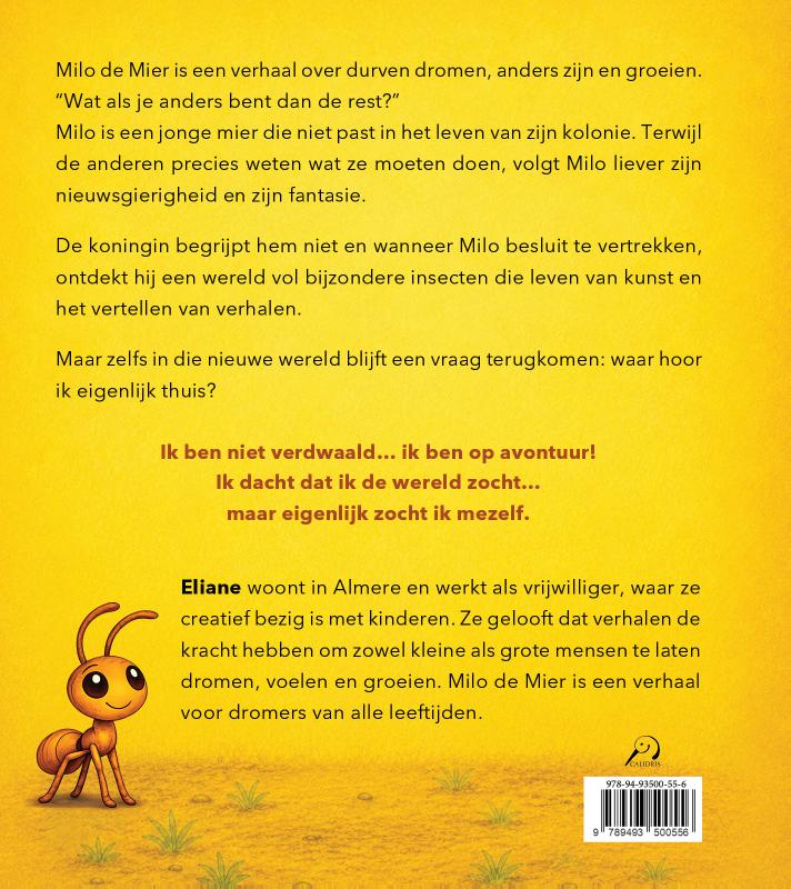 Achterkant van Milo de Mier