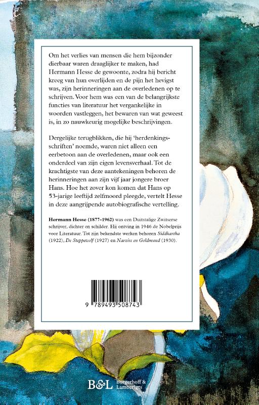 Achterkant van Herinneringen aan Hans