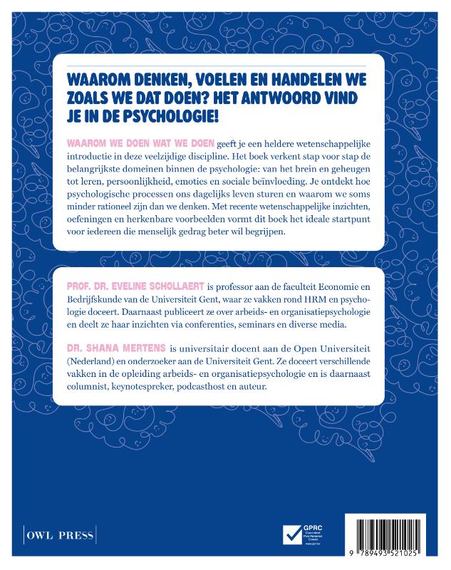 Achterkant van Waarom we doen wat we doen
