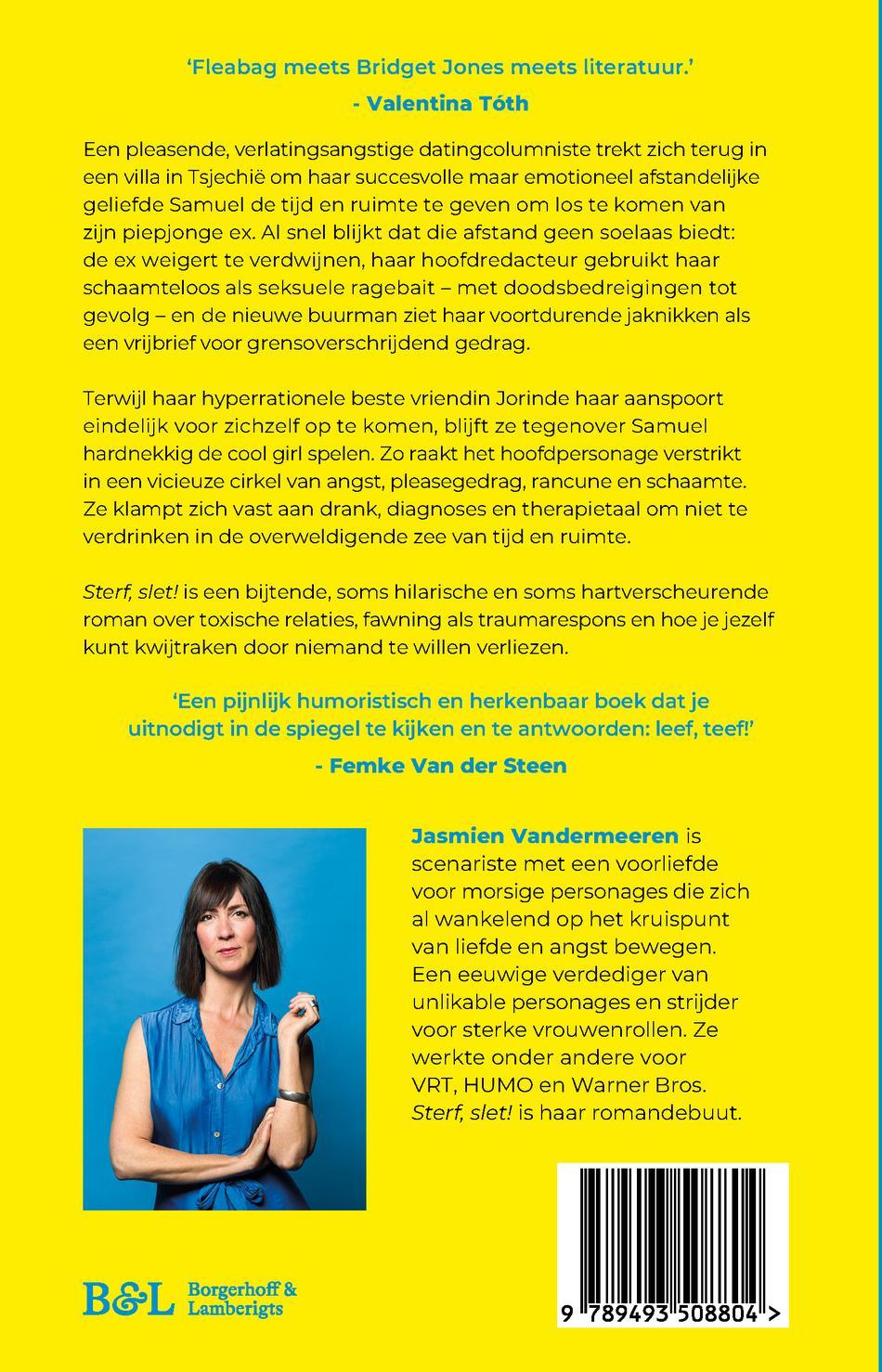Achterkant van Sterf, slet!