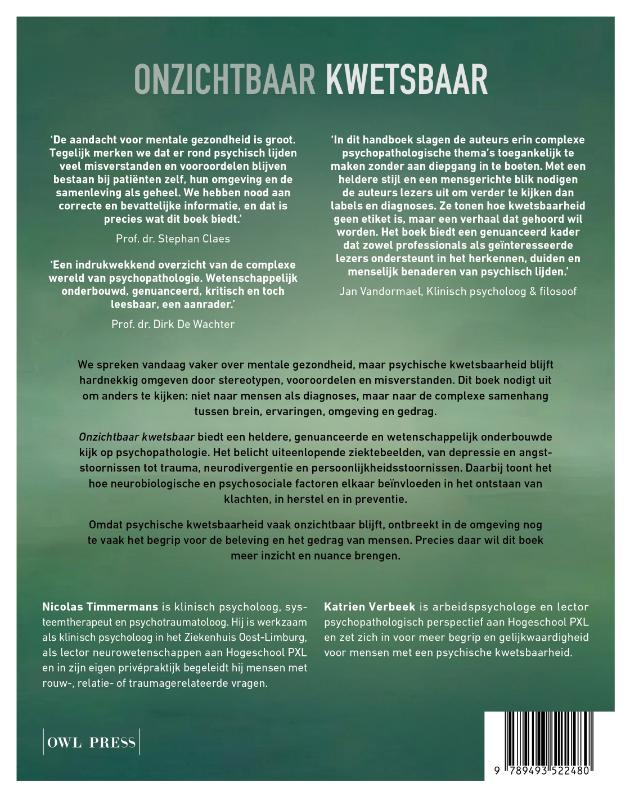 Achterkant van Onzichtbaar kwetsbaar