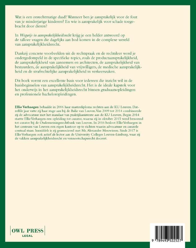 Achterkant van Wegwijs in aansprakelijkheidsrecht