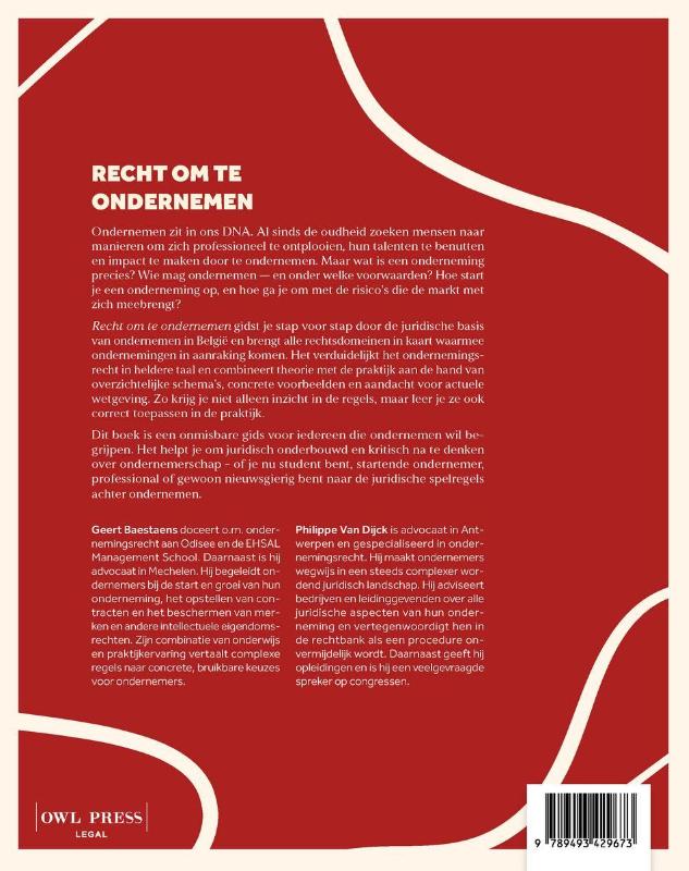 Achterkant van Recht om te ondernemen. Een praktische gids door het juridisch landschap van de onderneming.