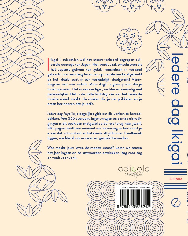 Achterkant van Iedere dag Ikigai