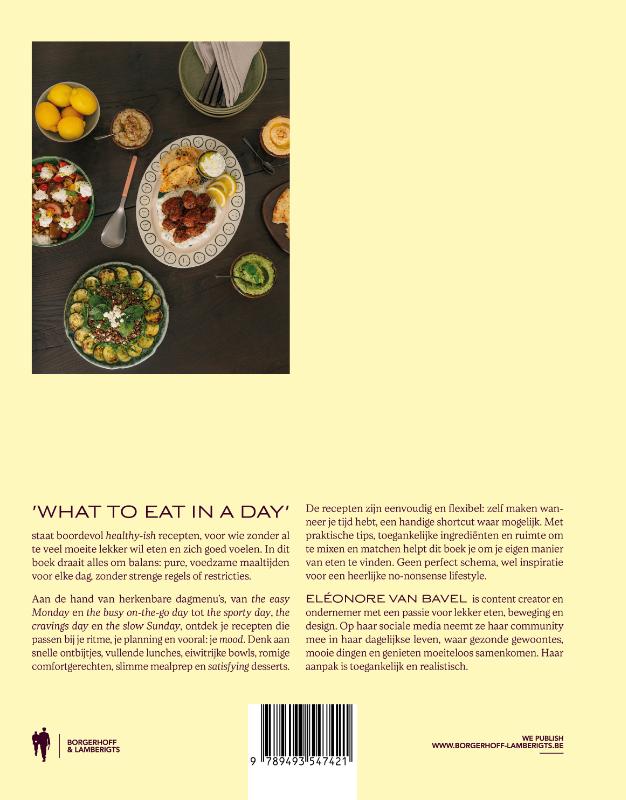 Achterkant van What to eat in a day