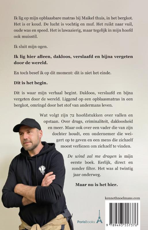 Achterkant van De wind zal me dragen
