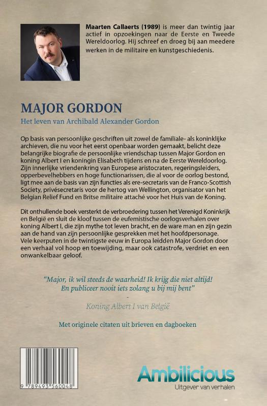 Achterkant van Major Gordon