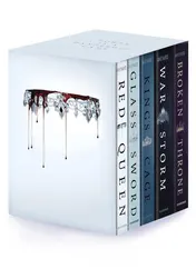 Omslag van Red Queen 5-Book Paperback Box Set Red Queen, Glass Sword, King's Cage, War Storm, Broken Throne