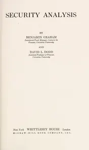 Omslag van Security Analysis: The Classic 1934 Edition