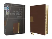 Omslag van Niv, Thinline Reference Bible, Red Letter, Thumb Indexed, Comfort Print (Brown)