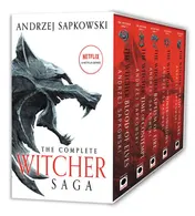Omslag van The Witcher Boxed Set: Blood of Elves, the Time of Contempt, Baptism of Fire, the Tower of Swallows, the Lady of the Lake