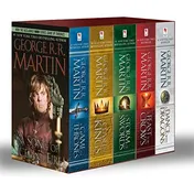 Omslag van George R. R. Martin's a Game of Thrones 5-Book Boxed Set (Song of Ice and Fire Series) A Game of Thrones, a Clash of Kings, a Storm of Swords, a Feast for Crows, and a Dance with Dragons