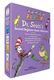 Omslag van Dr. Seuss's Second Beginner Book Collection Coffret en 5 volumes : The Cat in the Hat Comes Back ; Dr. Seuss's ABC ; I Can Read with My Eyes Shut! ; Oh, the Thinks You Can Think ; Oh Say Can You Say?