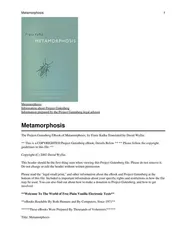 Omslag van The Metamorphosis