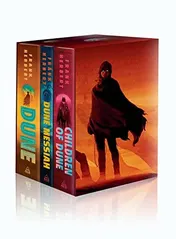 Omslag van Frank Herbert's Dune Saga 3-Book Deluxe Hardcover Boxed Set Dune, Dune Messiah, and Children of Dune