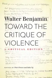 Omslag van Toward the Critique of Violence A Critical Edition