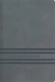 Omslag van NBLA, Santa Biblia, Edición Versificada, Tamaño Bolsillo, Leathersoft, Gris, Palabras de Jesús en Rojo, Comfort Print