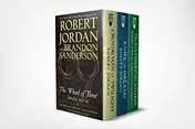 Omslag van Wheel of Time Premium Boxed Set IV Books 10-12 (Crossroads of Twilight, Knife of Dreams, the Gathering Storm)