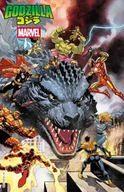 Omslag van Godzilla Vs. the Marvel Universe