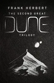 Omslag van The Second Great Dune Trilogy God Emperor of Dune, Heretics of Dune, Chapter House Dune