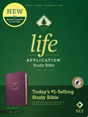 Omslag van NLT Life Application Study Bible, Third Edition (Leatherlike, Purple, Indexed, Red Letter)