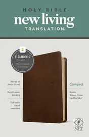 Omslag van NLT Compact Bible, Filament Enabled (LeatherLike, Rustic Brown, Red Letter)