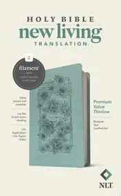 Omslag van NLT Premium Value Thinline Bible, Filament Enabled (LeatherLike, Bouquet Teal)