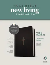 Omslag van NLT Wide Margin Bible, Filament Enabled (Hardcover LeatherLike, Black Cross, Red Letter)