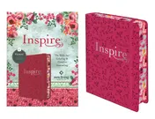 Omslag van Inspire Bible Nlt, Filament Enabled (Hardcover Leatherlike, Pink Peony)