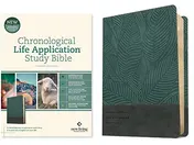 Omslag van NLT Chronological Life Application Study Bible, Second Edition (Leatherlike, Palm Forest Teal)
