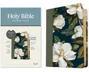 Omslag van KJV Personal Size Giant Print Bible, Filament-Enabled Edition (Leatherlike, Magnolia Sage Green, Red Letter)